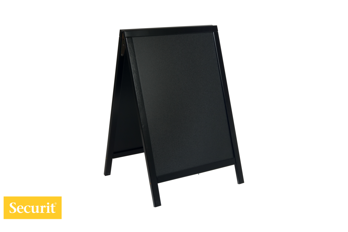 Securit ULIČNA kredna TABLA  85x55cm Woody - A okvir ČRNE barve SBDBL85