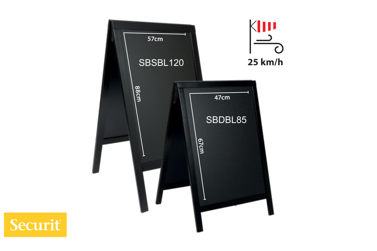 Securit ULIČNA kredna TABLA 85x55cm Woody - A okvir ČRNE barve SBDBL85 Securit ULIČNA kredna TABLA 85x55cm Woody - A okvir ČRNE barve SBDBL85