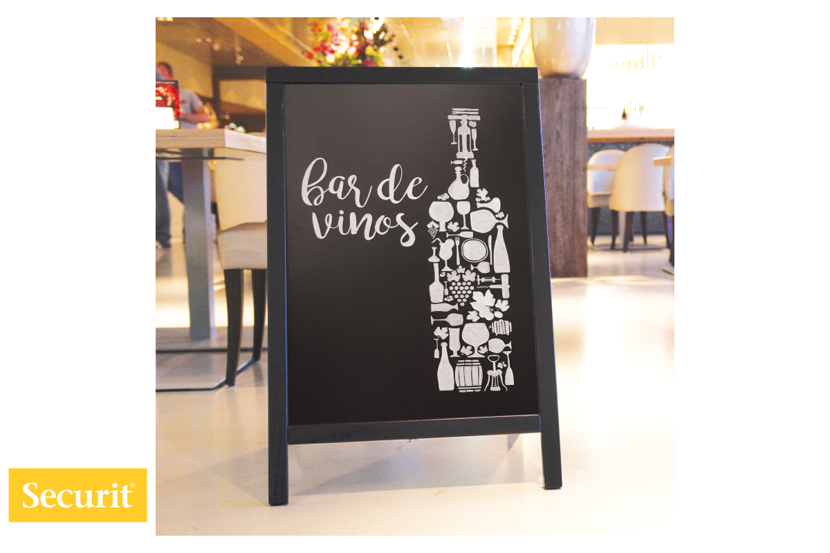 Securit ULIČNA kredna TABLA 85x55cm Woody - A okvir ČRNE barve SBDBL85 Securit ULIČNA kredna TABLA 85x55cm Woody - A okvir ČRNE barve SBDBL85