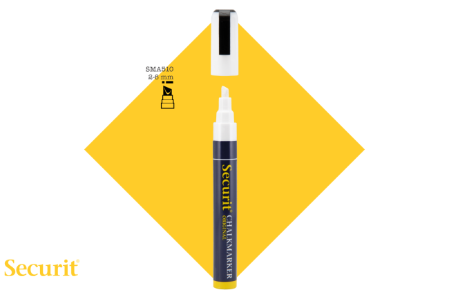 Securit MARKER s tekočo kredo  BELE barve in  MEDIUM konico SMA510WT
