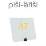 Securit etiketne KREDNE TABLE A7 v BELI barvi s priborom za postavitev TAGA7BL