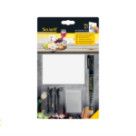 Securit etiketne KREDNE TABLE A7 v BELI barvi s priborom za postavitev TAGA7BL