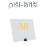 Securit etiketne KREDNE TABLE A8 v BELI barvi s priborom za postavitev TAGA8BL