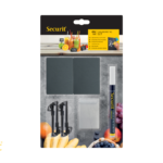 Securit etiketne KREDNE TABLE A8 v ČRNI barvi s priborom za postavitev TAGA8WT
