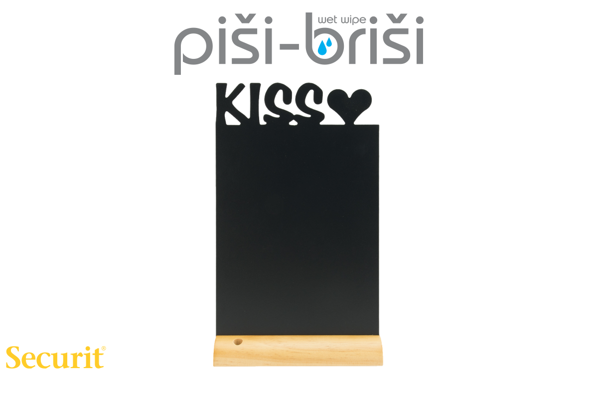 Securit KREDNA samostoječa TABLA Silhouette z napisom KISS FBTKISS