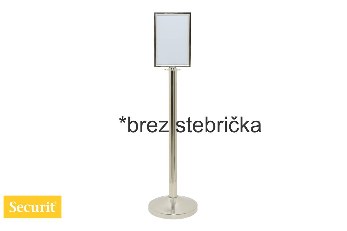Securit INFO okvir A4 za kromirani USMERJEVALNI STEBRIČEK z vrvjo RSSIGNA4PC Securit INFO okvir A4 za kromirani USMERJEVALNI STEBRIČEK z vrvjo RSSIGNA4PC
