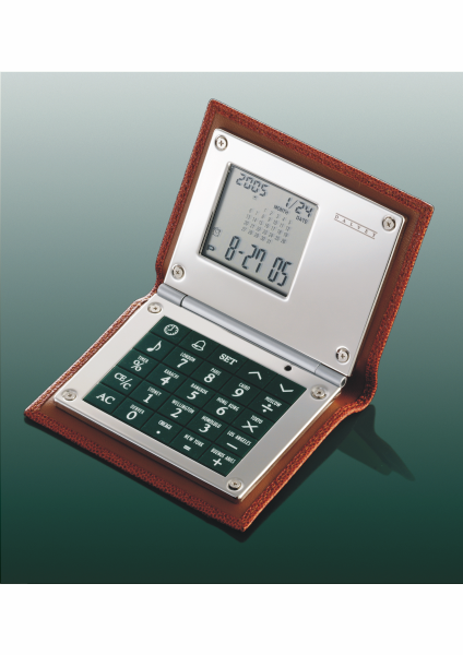 DALVEY poslovni kalkulator z RJAVIM usnjem 00428