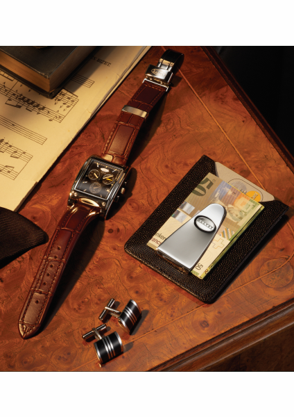 DALVEY ročna ura Grand Tourer s kronografom in RJAVIM usnjenim paščkom 00451