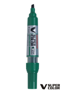 PILOT  V-Super Color alkoholni marker s prisekano konico in ZELENIM izpisom 4052 G