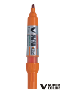 PILOT  V-Super Color alkoholni marker s prisekano konico in ORANŽNIM izpisom 4052 O