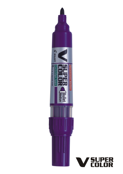 PILOT  V-Super Color alkoholni marker z okroglo konico in VIJOLA izpisom 4051 V