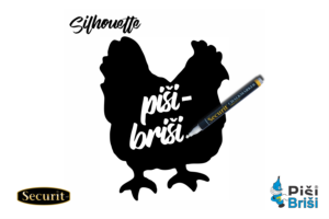 Securit KREDNA TABLA Silhouette z obliko KOKOŠKE FBCHICKEN