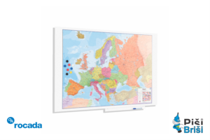 Piši-Briši magnetna TABLA z zemljevidom Evrope 100x150cm SkinMap NBT-6421EUMAP
