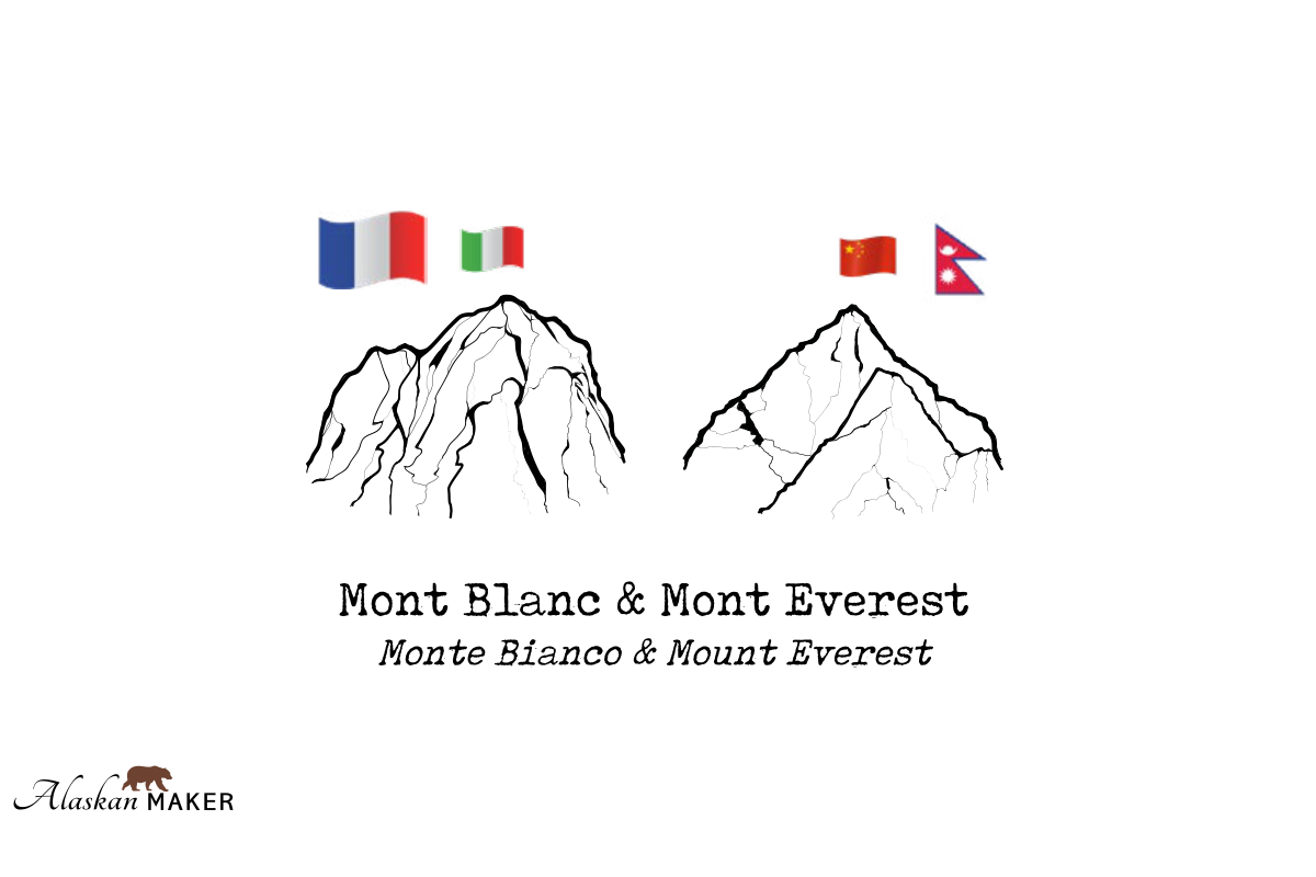 Alaskan MAKER KOZARCA za žgano pijačo s topografijo Mont Blanc in Everest AMTOPO-BE Alaskan MAKER KOZARCA za žgano pijačo s topografijo Mont Blanc in Everest AMTOPO-BE