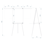 Piši-Briši FlipChart 100x70cm Classic na treh nogah s PRIBOROM TF04X