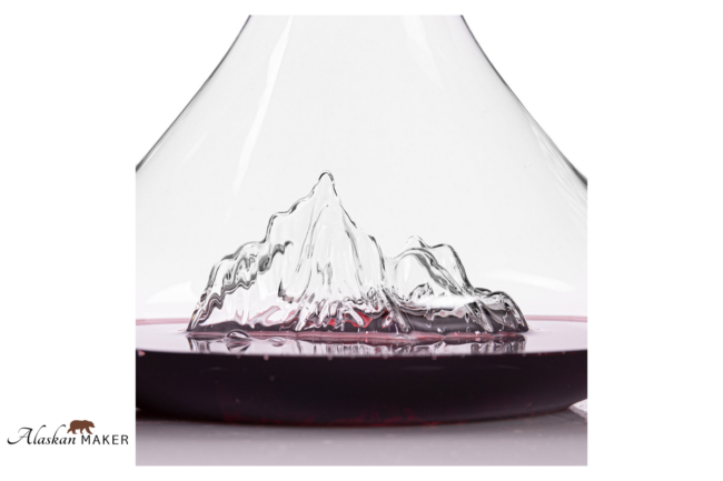 Alaskan MAKER DEKANTER za vino s topografijo gore Mont Blanc AMTOPO-C-B