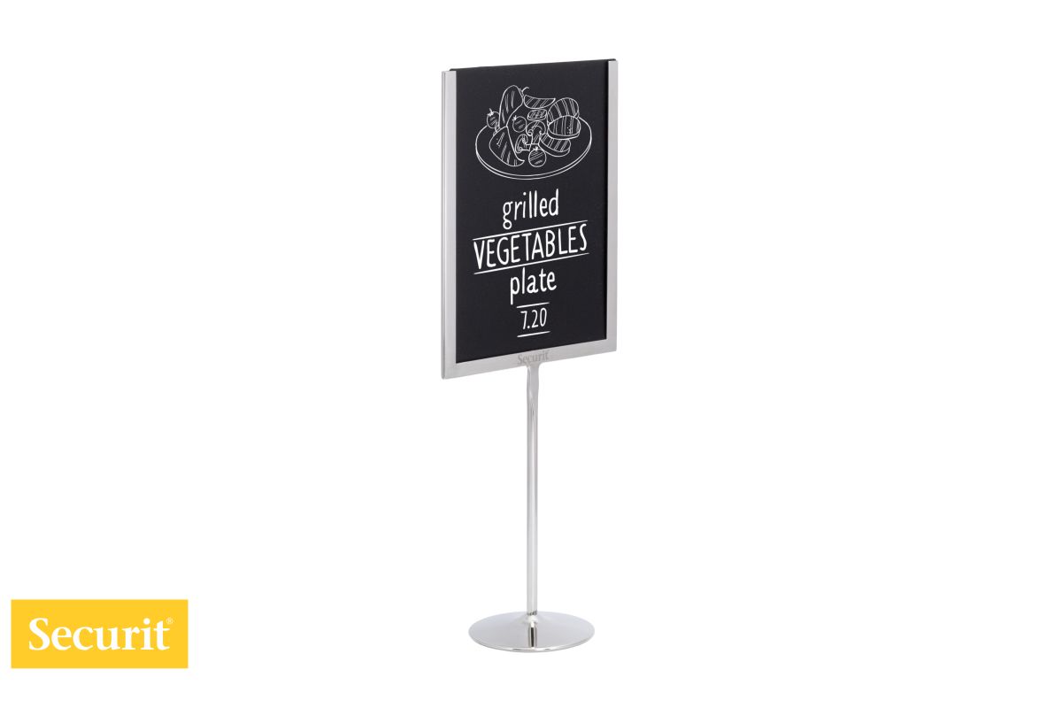 Securit samostoječi DISPLEJ za A5 letak ali črno tablo na kovinskemu stojalu TBMCHA5 Securit samostoječi DISPLEJ za A5 letak ali črno tablo na kovinskemu stojalu TBMCHA5