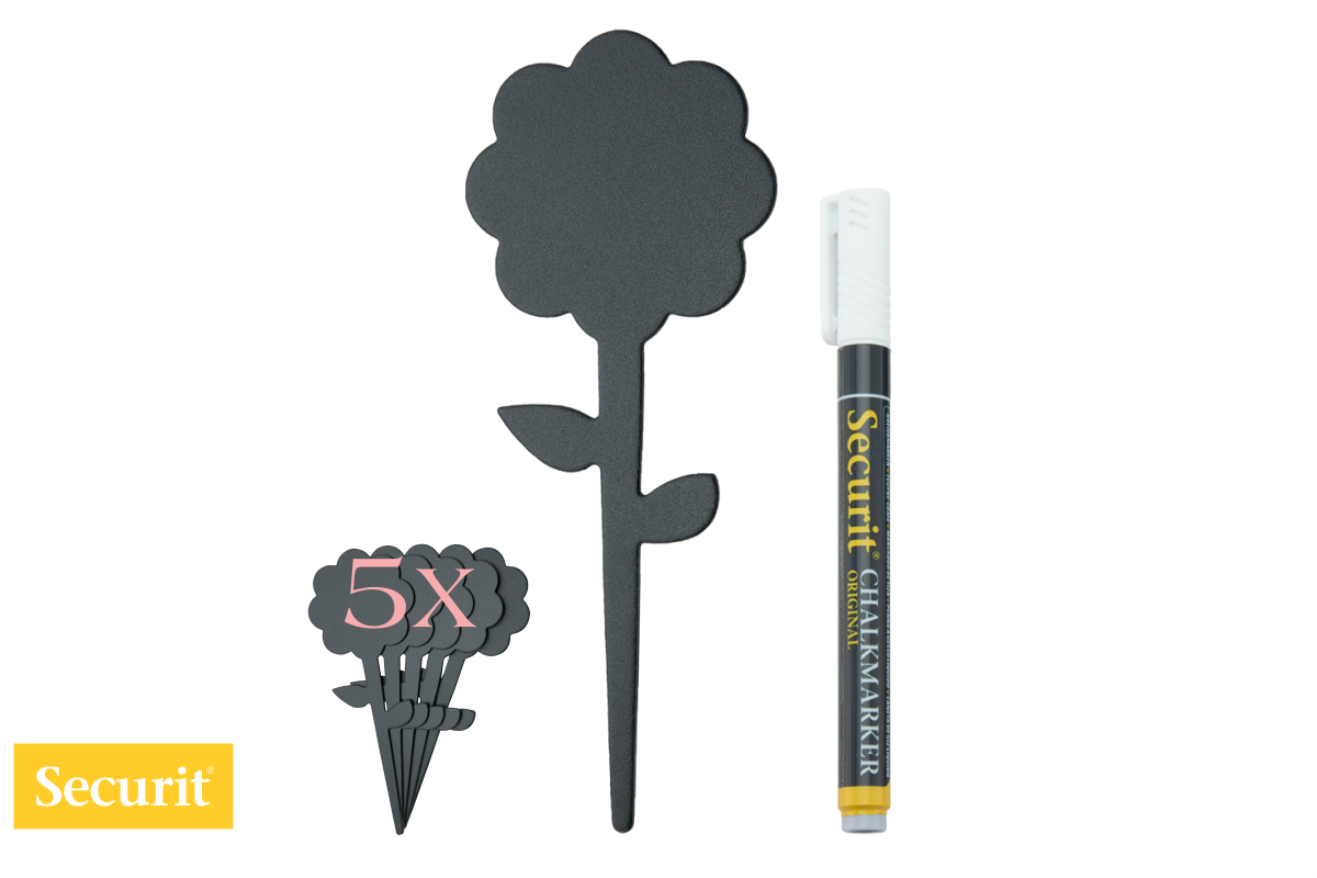 Securit TABLICA na palčki Silhouette - mala roža TAGFLOWER5