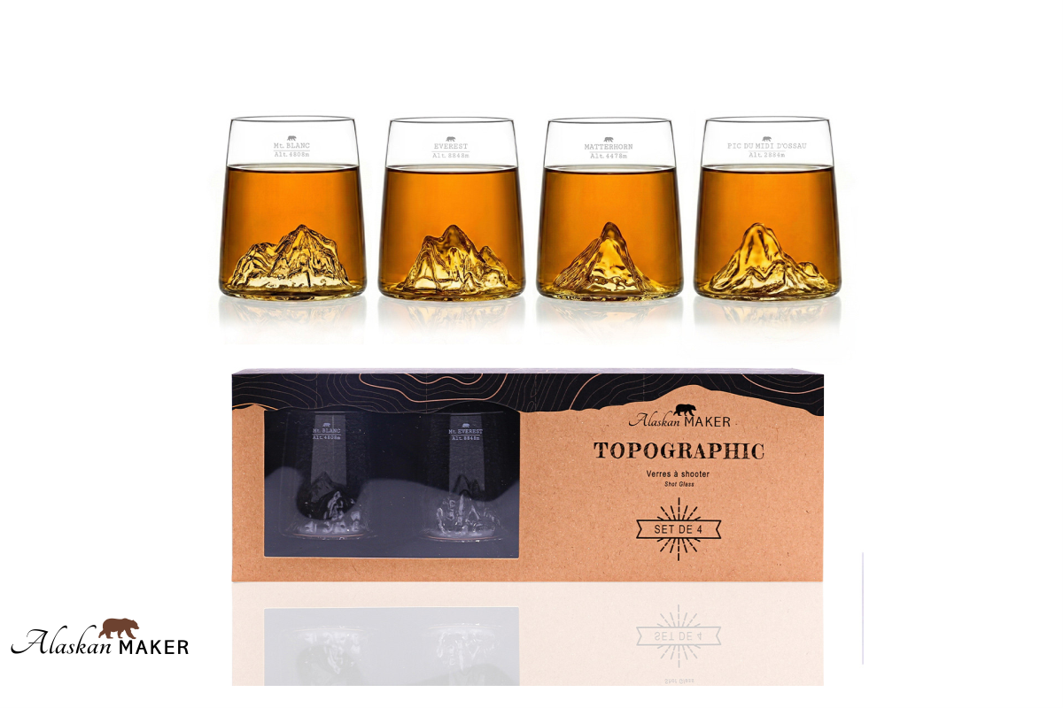 Alaskan MAKER Shot KOZARCI za žgano pijačo s topografijo Classique AMTOPO-S-BEMP Alaskan MAKER Shot KOZARCI za žgano pijačo s topografijo Classique AMTOPO-S-BEMP