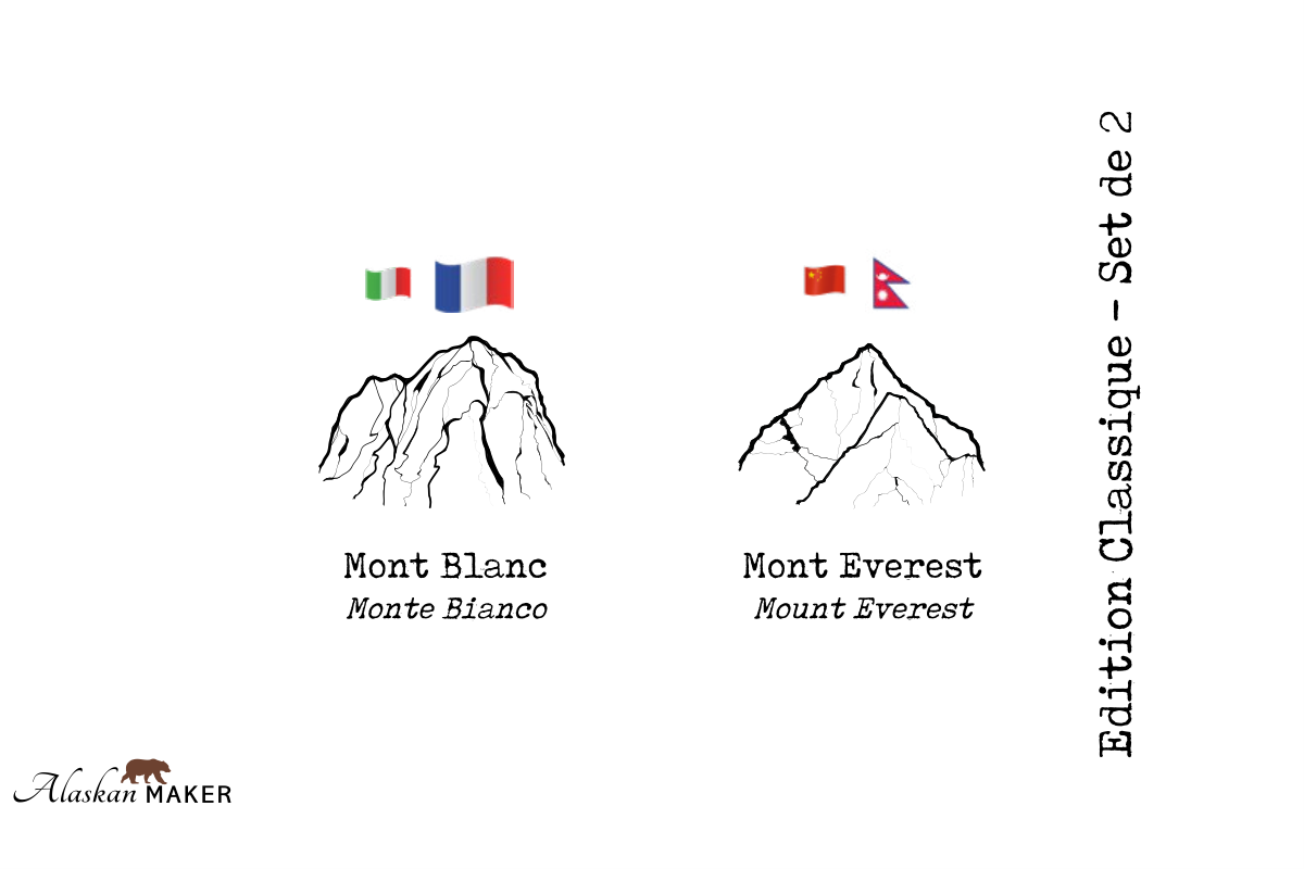 Alaskan MAKER Shot KOZARCA za žgano pijačo s topografijo Mont Blanc in Everest AMTOPO-S-BE Alaskan MAKER Shot KOZARCA za žgano pijačo s topografijo Mont Blanc in Everest AMTOPO-S-BE