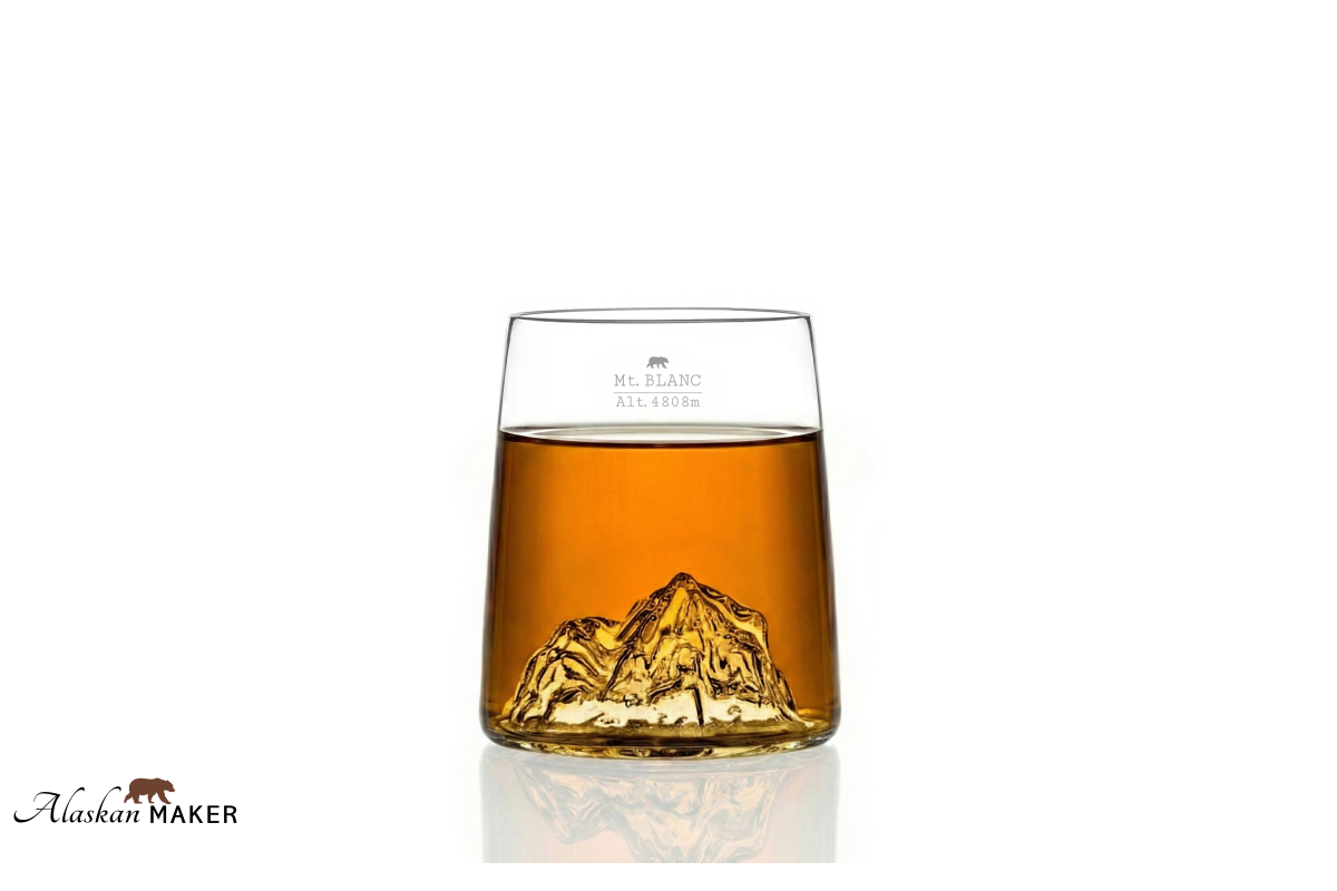 Alaskan MAKER Shot KOZARCA za žgano pijačo s topografijo Mont Blanc in Everest AMTOPO-S-BE Alaskan MAKER Shot KOZARCA za žgano pijačo s topografijo Mont Blanc in Everest AMTOPO-S-BE