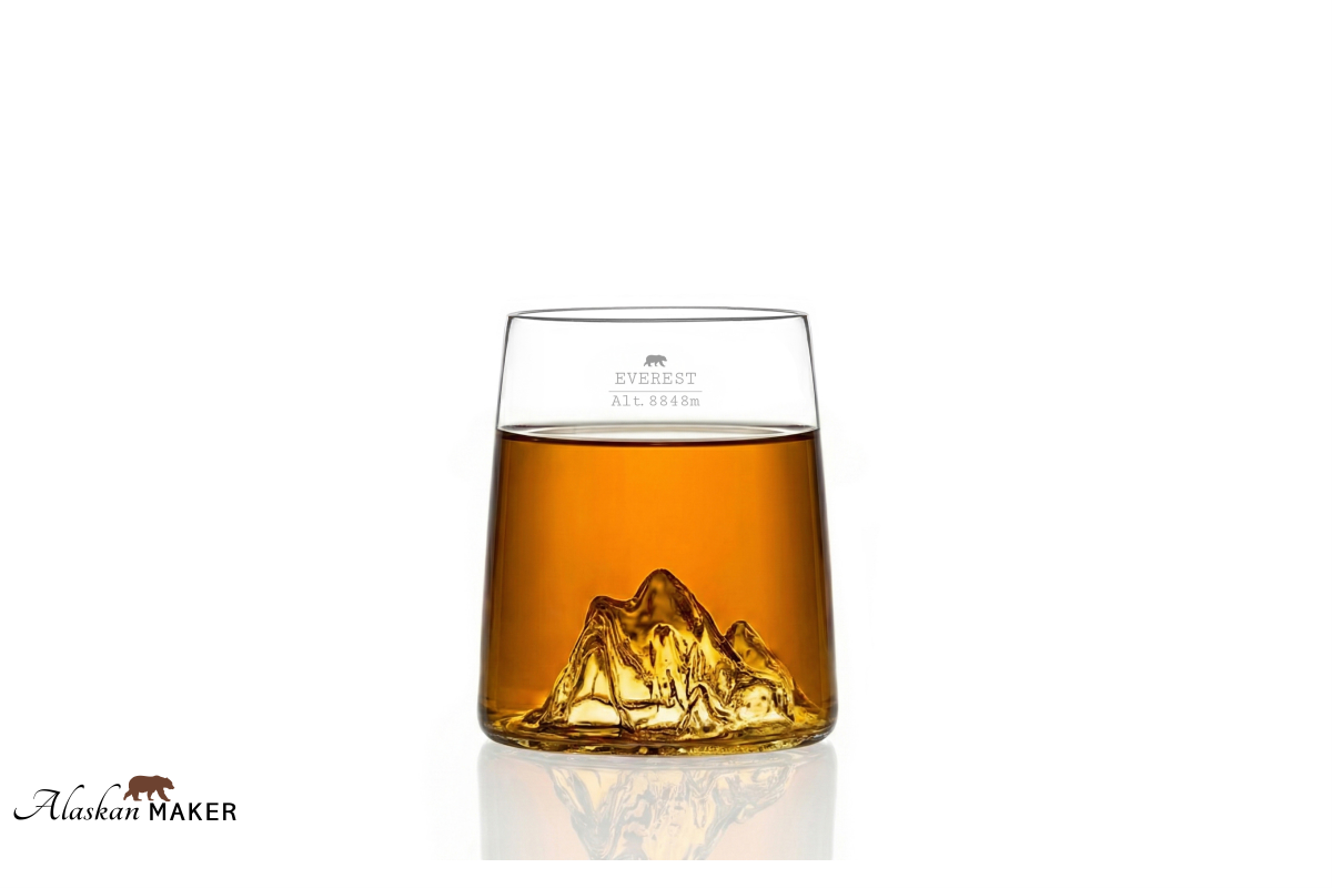 Alaskan MAKER Shot KOZARCA za žgano pijačo s topografijo Mont Blanc in Everest AMTOPO-S-BE Alaskan MAKER Shot KOZARCA za žgano pijačo s topografijo Mont Blanc in Everest AMTOPO-S-BE