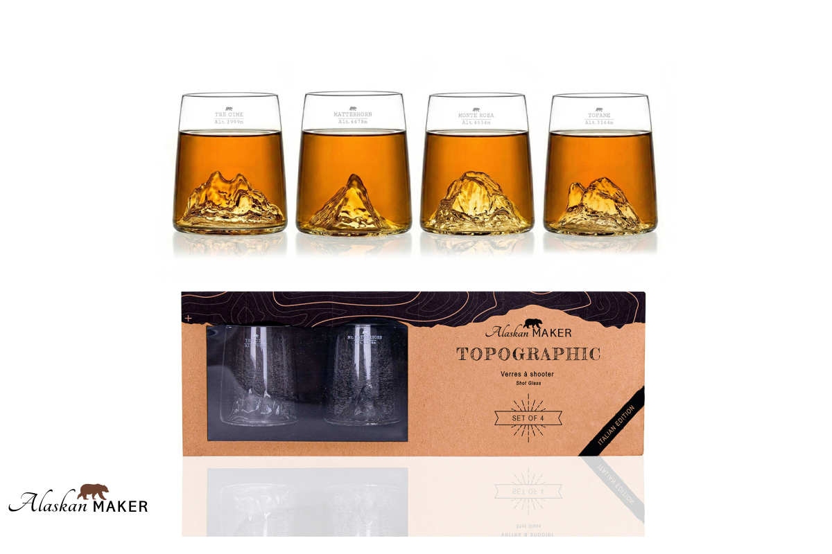 Alaskan MAKER Shot KOZARCI za žgano pijačo s topografijo Italiano AMTOPO-S-TMMT Alaskan MAKER Shot KOZARCI za žgano pijačo s topografijo Italiano AMTOPO-S-TMMT