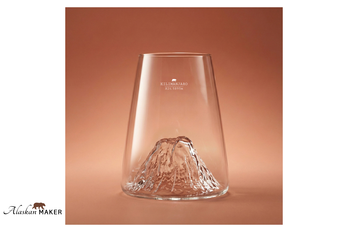 Alaskan MAKER KOZAREC za pijačo s topografijo Kilimanjaro AMTOPO-VD-K