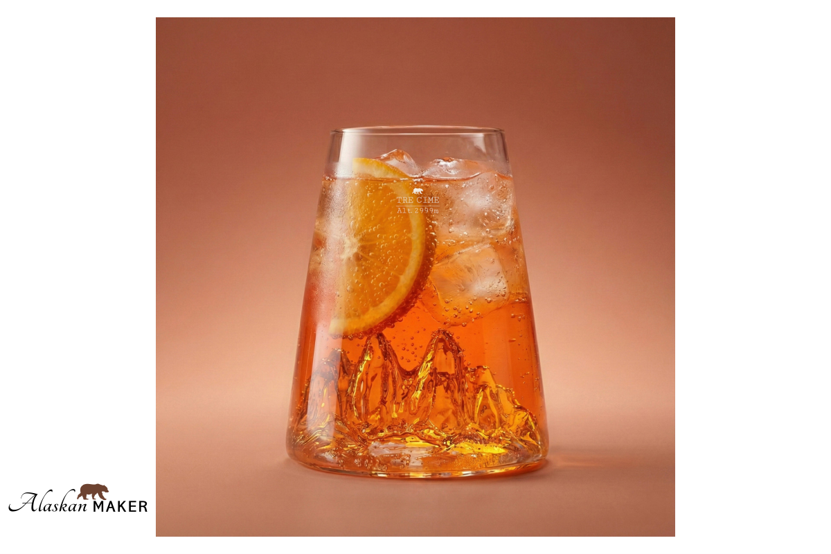 Alaskan MAKER KOZAREC za pijačo s topografijo Tre Cime AMTOPO-VD-TC