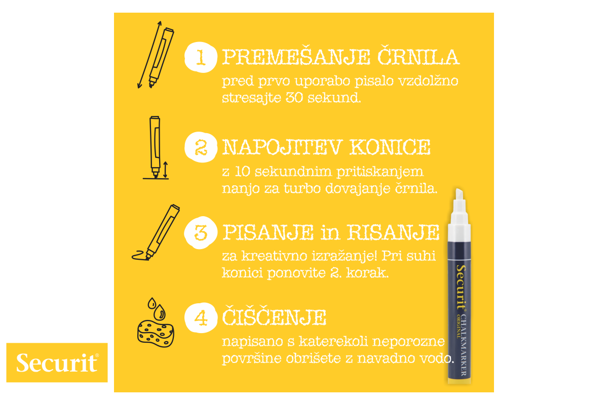 Securit MARKER s tekočo kredo ROŽNATE barve in MEDIUM konico SMA510PI Securit MARKER s tekočo kredo ROŽNATE barve in MEDIUM konico SMA510PI